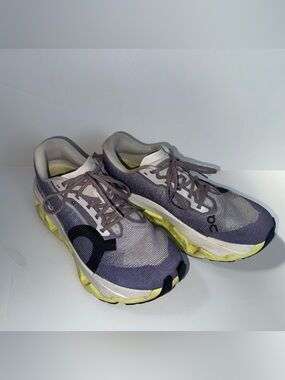 On cloudmonster 3 hyper Running Lavender Athletic Sneakers with Yellow Sole